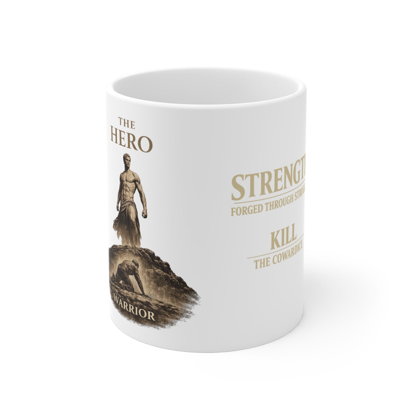The Hero Archetype Mug — Strength Forged Through Struggle Inspirational Coffee Cup