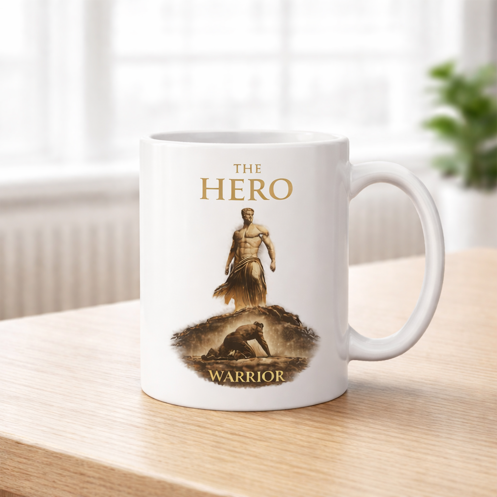 The Hero Archetype Mug — Strength Forged Through Struggle Inspirational Coffee Cup